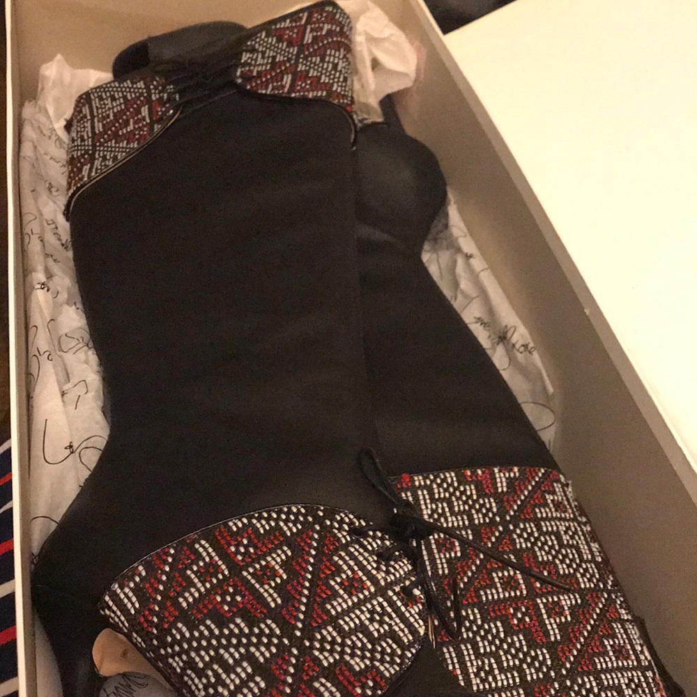 Over the knee sexy peep toe boots